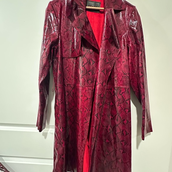 Blank NYC Jackets & Blazers - Blank NYC Red Snake Print Trench Coat